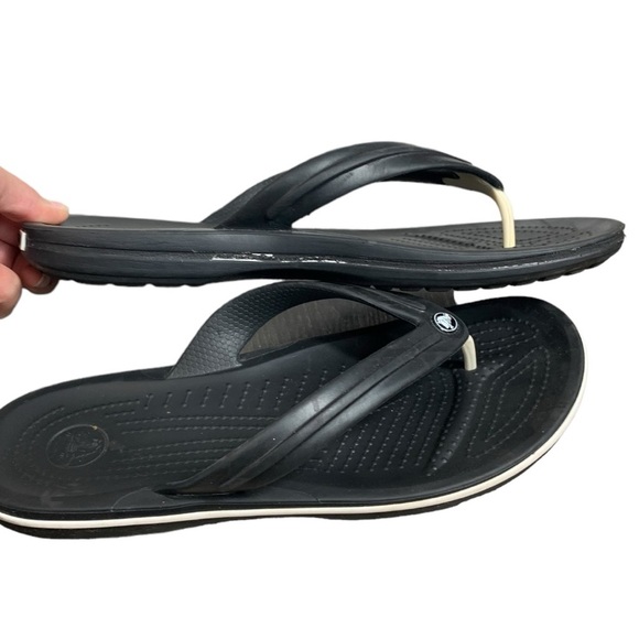 Crocs Crocband Womens Size 10 Mens 8 Black Casual Slip On Flip Flop Sandal *Read - Picture 6 of 9